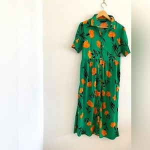 Wednesdays girl green dress.